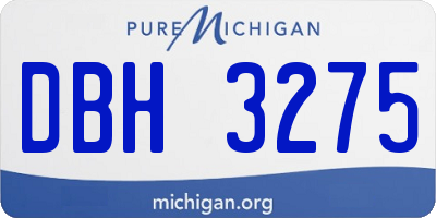 MI license plate DBH3275