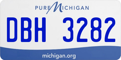MI license plate DBH3282