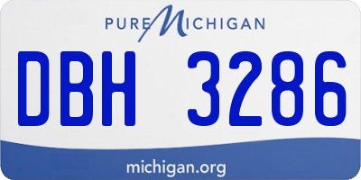 MI license plate DBH3286