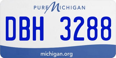 MI license plate DBH3288