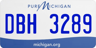 MI license plate DBH3289