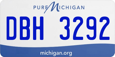 MI license plate DBH3292
