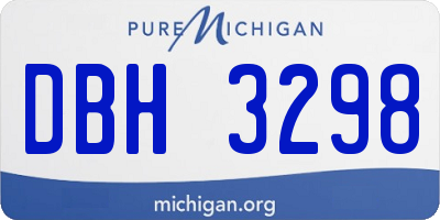 MI license plate DBH3298
