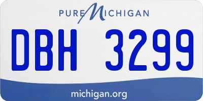 MI license plate DBH3299