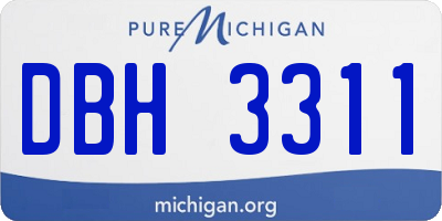 MI license plate DBH3311