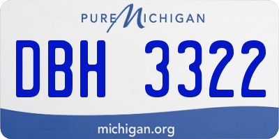 MI license plate DBH3322