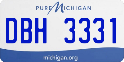 MI license plate DBH3331