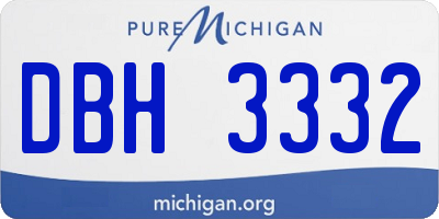 MI license plate DBH3332