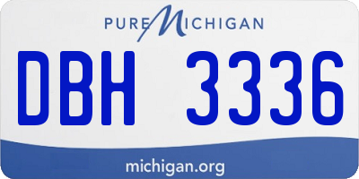 MI license plate DBH3336
