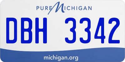 MI license plate DBH3342