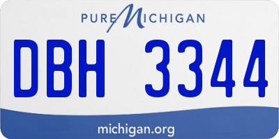 MI license plate DBH3344