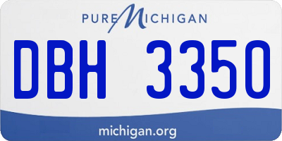 MI license plate DBH3350
