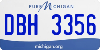 MI license plate DBH3356
