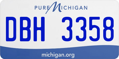 MI license plate DBH3358