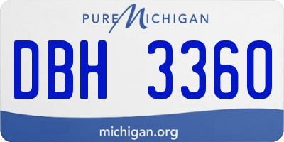MI license plate DBH3360