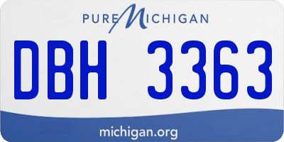 MI license plate DBH3363