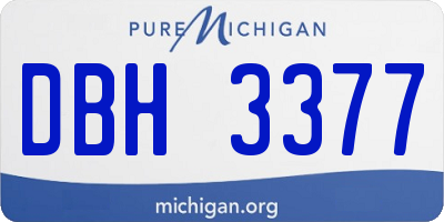 MI license plate DBH3377