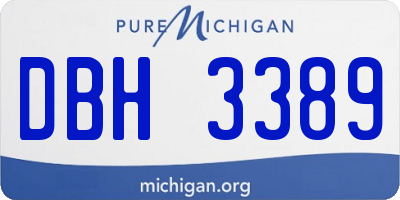 MI license plate DBH3389