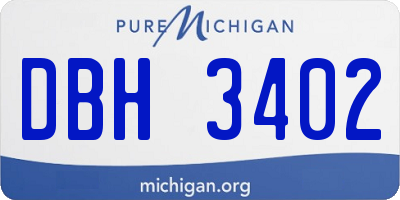 MI license plate DBH3402
