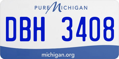 MI license plate DBH3408