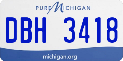 MI license plate DBH3418
