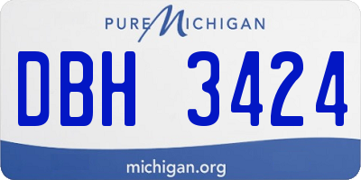 MI license plate DBH3424