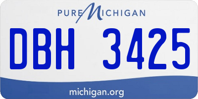 MI license plate DBH3425
