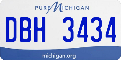 MI license plate DBH3434