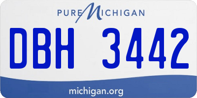 MI license plate DBH3442