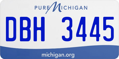MI license plate DBH3445