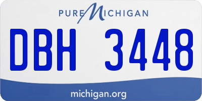 MI license plate DBH3448