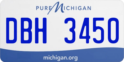 MI license plate DBH3450