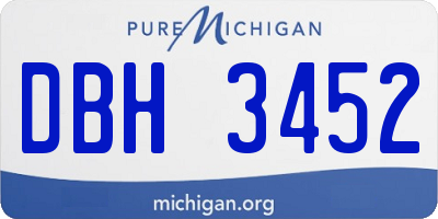MI license plate DBH3452