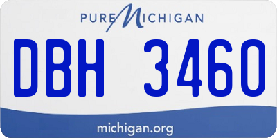 MI license plate DBH3460