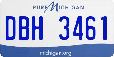 MI license plate DBH3461