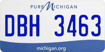 MI license plate DBH3463
