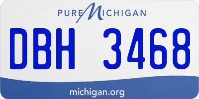 MI license plate DBH3468