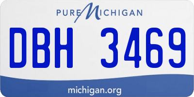 MI license plate DBH3469