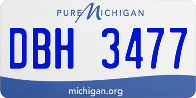 MI license plate DBH3477