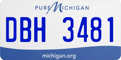 MI license plate DBH3481