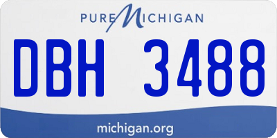 MI license plate DBH3488