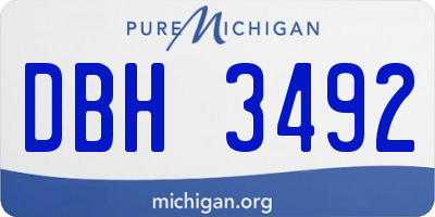 MI license plate DBH3492