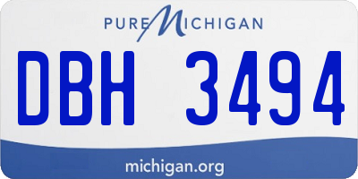 MI license plate DBH3494