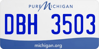 MI license plate DBH3503