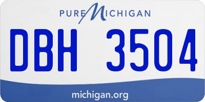MI license plate DBH3504