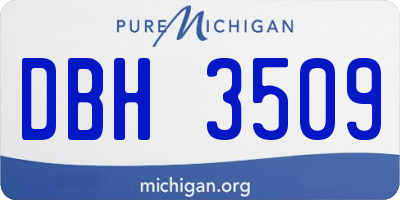 MI license plate DBH3509