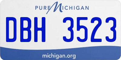 MI license plate DBH3523