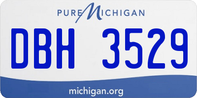 MI license plate DBH3529