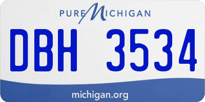 MI license plate DBH3534