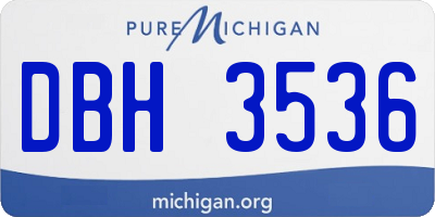 MI license plate DBH3536